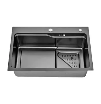 ID 7546-B мийка 750x460x215мм,(3.0/0.8мм),сифон. дозат. 2 кошика PVD Black