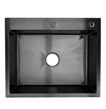 ID 6050-B мийка одинар.600x500x215мм, (3.0/0.8мм), сифон, дозатор, кошик, PVD Black