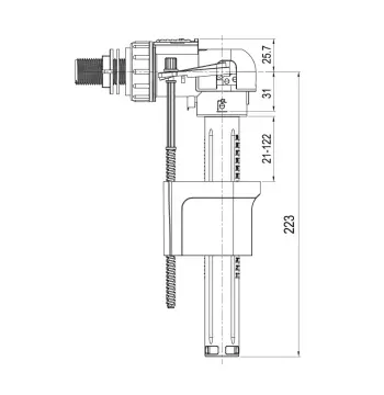 A2104PN клапан 1/2" наповнювальний ITAL бічне під'єднання пластик