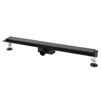 IT02-FT24/800 BG ITAL Душовий трап 800 мм,ЗАГАРТОВ. СКЛО,комбін. затвор,Black Glass (блістер)