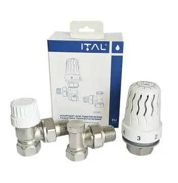Комплект радіаторний 1/2" кутовий термостатичний НІК ITAL (коробка) (IKA13114)