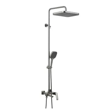Душевая система GAPPO G2428-9 однорычажная латунная серая (Gungrey) с тремя функциями, диаметр 35 мм.