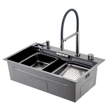 GS 7547-19 мийка PROFI 750*470 змішувач+сифон+ коланд.+дозатор+омивач склянк. (збройва сталь)