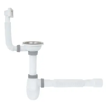 Сифон для кухни ITAL K1113 3 1/2" x 40 с резьбой, универсальным переливом и гофрой 40 x 40/50