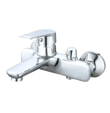 Смеситель для ванны WEZER VRL315-10 однорычажный с коротким литым изливом хромированный сплав Ø35