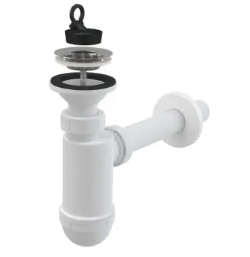 Сифон для умывальника ALCA PLAST A410 1 1/4"*d63 из нержавеющей стали с жесткой трубкой 32мм
