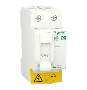 Диференційне реле(ПЗВ) 2P 40А,RESI9, 30mA, 6kA, АС, Schneider (R9R51240)