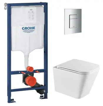 Комплект Grohe Set Унітаз QUADRO-0301-T3 + Інсталяція 38536001 + панель 38732000 (38536001QUADRO0301T3)