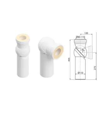 Коліно для унітазу Alcaplast A90-90R 90°