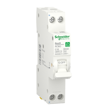Диференційний автомат 1P+N, 16А, RESI9 C, 30mA, А, 6кA, Schneider (R9D88616)