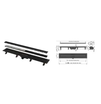Трап зливний Alcaplast APZ19BLACK-550 DOUBLE