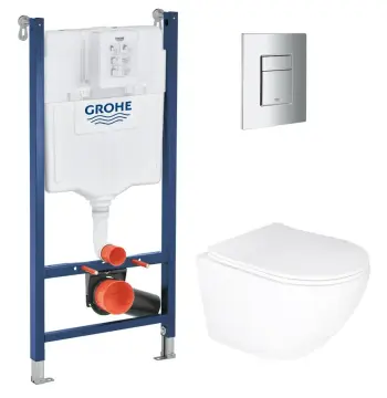 Комплект Grohe Set Унітаз ELLIPSE-0305-T3 + Інсталяція UA388400WG + панель 38732000 (388400WGELLIPS0305T3)