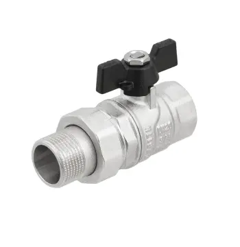 Кран шаровый с американкой Raftec BLACK PN40 ВЗ 3/4" бабочка DRBS2