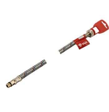 Шланг резиновый (нерж. опл.) Мx10 250см HLV Flex лат короткий