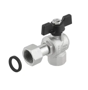Кран угловой с накидной гайкой Raftec PN40 ВВ 1/2" бабочка DRBZ1