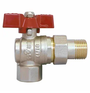 Кран кульовий з американкою кутовий ЭКО PN20 ЗВ 3/4" метелик