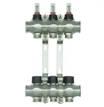 Коллектор с расходомерами Raftec STEEL 1"х3