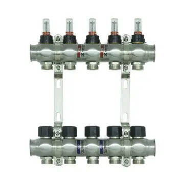 Коллектор с расходомерами Raftec STEEL 1"х5