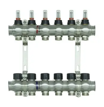 Коллектор с расходомерами Raftec STEEL 1"х6 RC03-06