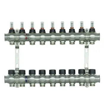 Коллектор с расходомерами Raftec STEEL 1"х9 RC03-09