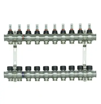 Коллектор с расходомерами Raftec STEEL 1"х10 RC03-10