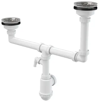 Сифон для сдвоенной мойки Alcaplast A454P
