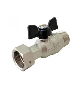Кран прямой с накидной гайкой Bugatti PN40 ВН 3/4"x3/4" под пломбу арт.628 бабочка