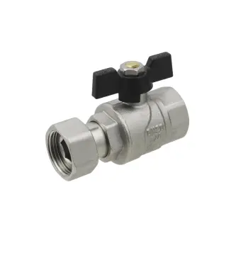 Кран прямой с накидной гайкой Raftec BLACK DN20 3/4" бабочка PRB-2