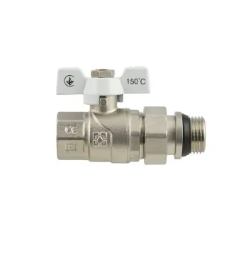 Кран шаровой с американкой Raftec WHITE DN20 3/4" с антитечкой бабочка WRB-2
