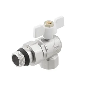 Кран угловой с американкой Raftec WHITE DN15 1/2" с антитечкой бабочка WRBS-1