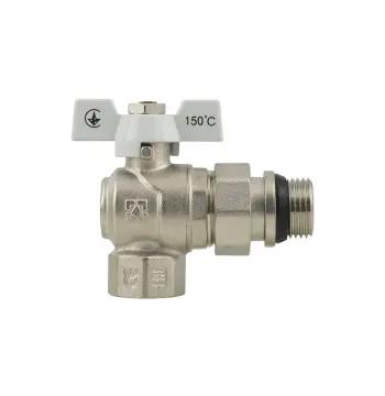 Кран угловой с американкой Raftec WHITE DN20 3/4" с антитечкой бабочка WRBS-2