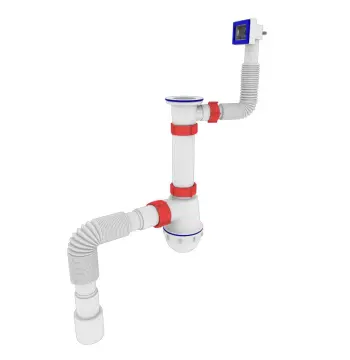 Сифон для мийки PLM 1 1/2"x40 з різьбовим вупуском/з гофоротрубою 40x40/50 PM 40 SF 20 09