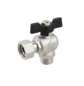 Кран угловой с накидной гайкой Raftec PN40 ВЗ 1/2" бабочка DRBM1