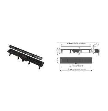Трап зливний Alcaplast APZ10BLACK-850M