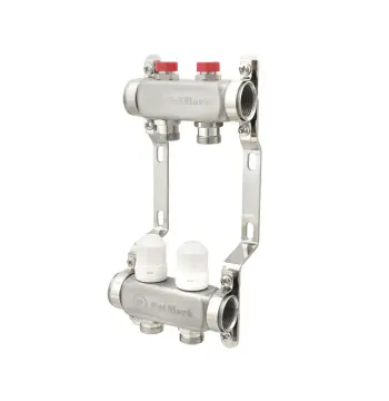 Коллектор Polmark 1"x3/4" 2 выхода с термоклапанами без евроконусов