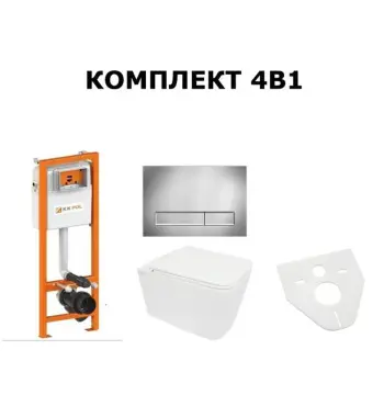Комплект унитаз VENTA LIBRE+ Инст ZSP/M400/0/K KK pol+Клав.SPP/381/0/K,+пан.AKC/108/0/T
