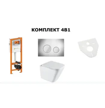 Комплект унітаз VENTA POST+ Інст ZSP/M400/0/K KK pol+Клав.SPP/112/0/K,+.пан.AKC/108/0/T