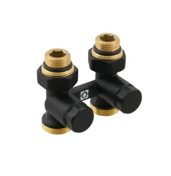 Вузол нижнього підключення радіатора Raftec BLACK прямий 1/2"х3/4" DHRKS11-B