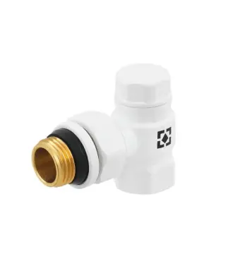 Клапан радіаторний кутовий, Raftec WHITE 1/2"х1/2" (відсічний) DNRK11-W