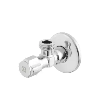 Кран приладовий кутовий Raftec Silver ABS four ribs handle 1/2"x3/4" VFE0102