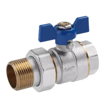Кран кульовий з американкою VALVES 3/4" (синій метелик)