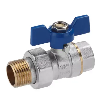 Кран кульовий з американкою VALVES 1/2" (синій метелик)