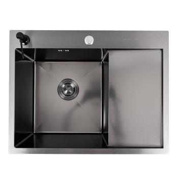 Кухонна мийка CM 65*50 L PVD чорна VALESO Handmade DÉCOR 3.0/1.0