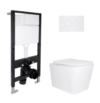 Готове рішення Qtap для ванної кімнати: підвісний унітаз Tern Ultra Quiet 525x345x360 + комплект інсталяції Standard (кругла клавіша White)