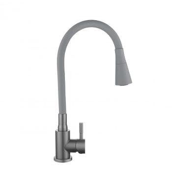 Смеситель для кухни Lidz Aria 015F31 (k35) с гибким изливом LDARI015F31GGRP49567 Graphite/Grey