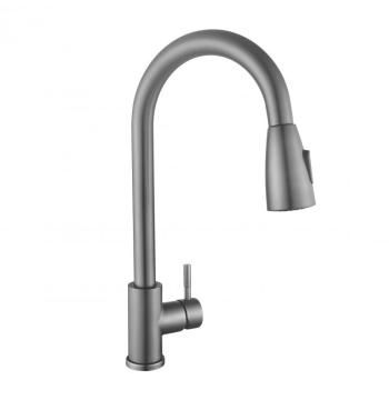 Смеситель для кухни Lidz Aria 015FL (k35) с выдвижным изливом LDARI015FLGRP49560 Graphite