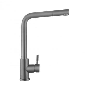 Смеситель для кухни Lidz Aria 015FL1 (k35) с выдвижным изливом LDARI015FL1GRP49561 Graphite