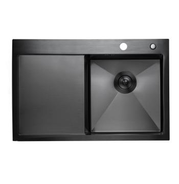 Мийка кухонна VALESO Handmade CM 78×50 R DÉCOR, PVD чорна, нержавіюча сталь