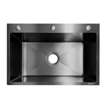 Мойка из нержавеющей стали ZERIX ZH6045 DECOR GRAPHITE (3.0/0.8) (цвет графит) (ZX6175)