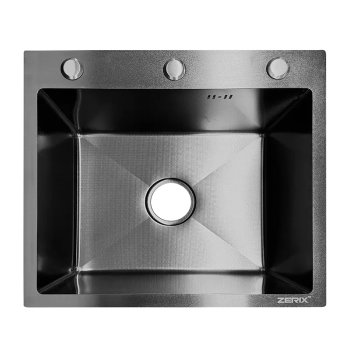 Мойка из нержавеющей стали ZERIX ZH5045 DECOR GRAPHITE (3.0/0.8) (цвет графит) (ZX6167)